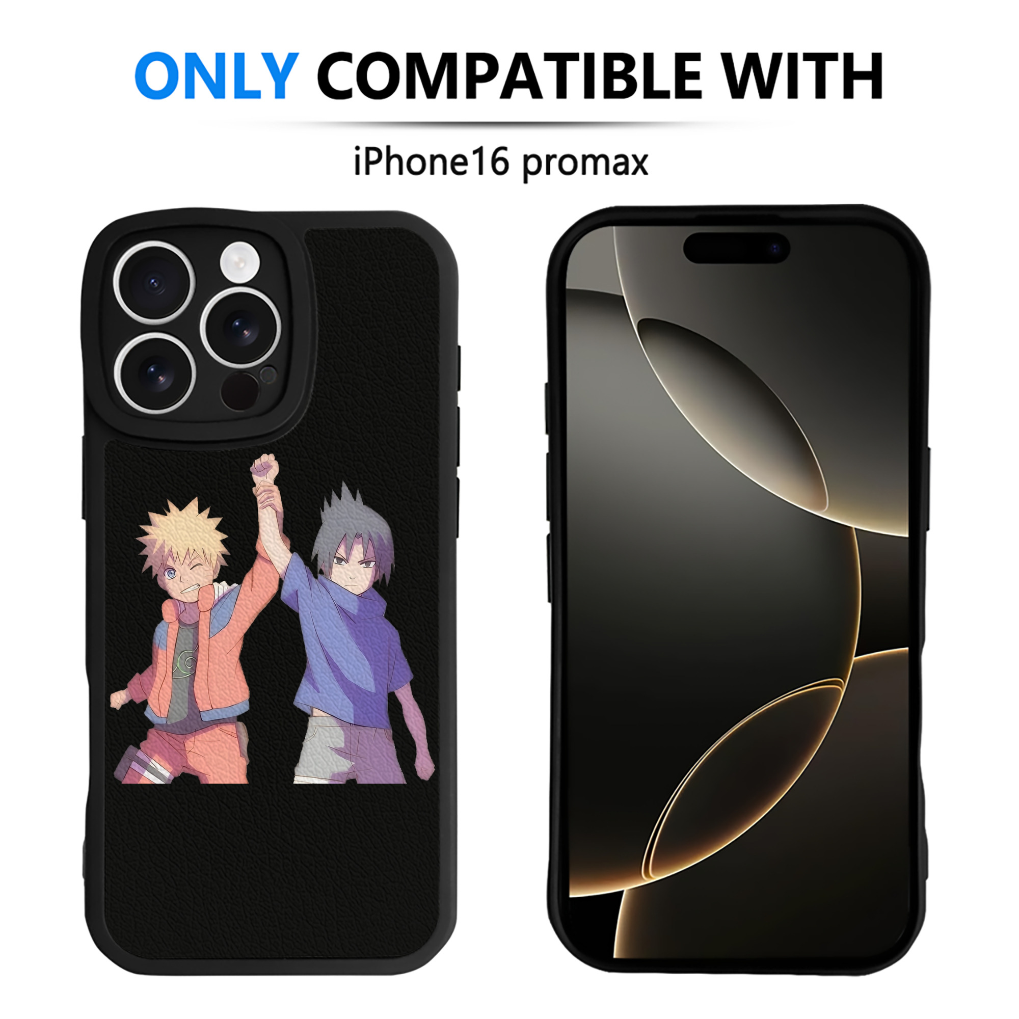 （画像用） NARUTO -ナルト- うちは サスケ Uchiha Sasuke 【iPhone 16シリーズ対応】シリコンスマホケース（レザー調） 材質：シリコン
